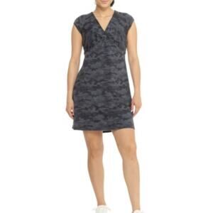 Soybu Everyday Dress Cap Sleeve Gray Camo Large Wicking Actice Outdoor